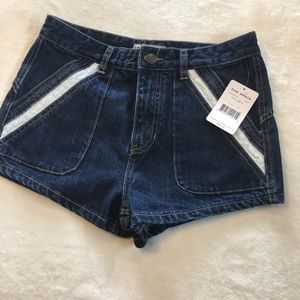 Free People Lace Detail Jean Short Size27
